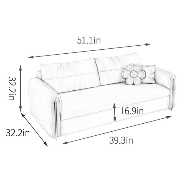 Hokku Designs Foldable Double Sofa Bed Living Room Dual Purpose Push